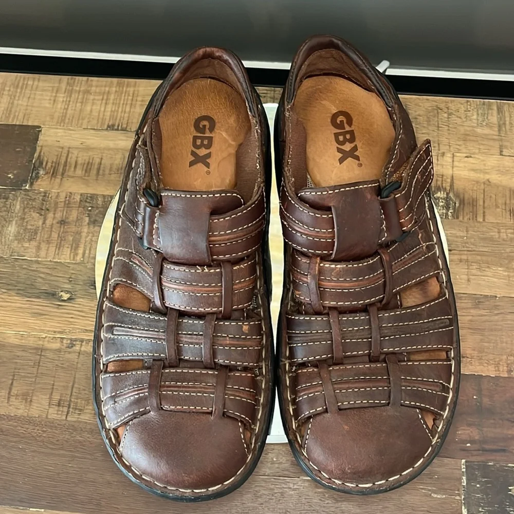 Men's Brown Leather Sandals (10)